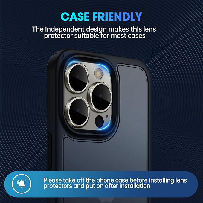 for iPhone 15 Pro/15 Pro Max Camera Lens Protector Cover, Gray | Individual Metal, 9H Hardness, Scratch Resistant, Shockproof, Drop Protection, Case Friendly, Stylish Accessories - Image 6