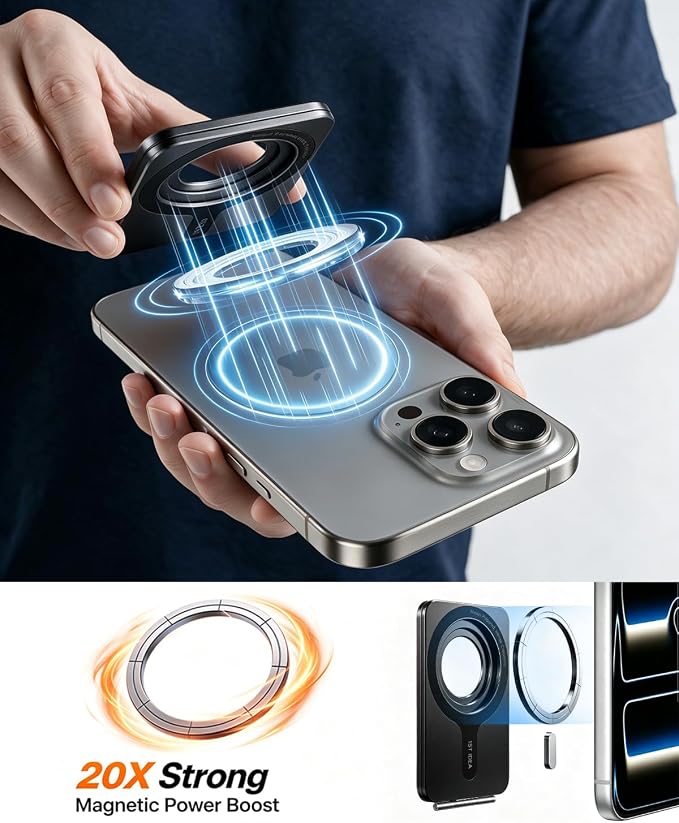 1ST IDEA for MagSafe Tripod Stand Ultra-Thin 0.23" | Aluminum Alloy Magnetic Tripod for iPhone, Flexible 20x Magnet Phone Stand Gift Accessories for Women Men for iPhone 17 16 15 14 13 12 Series - Image 7