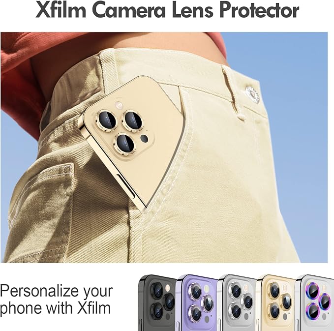 for iPhone 14 Pro/14 Pro Max Camera Lens Protector Cover, Gold | Individual Metal, 9H Hardness, Scratch Resistant, Shockproof, Drop Protection, Case Friendly, Stylish Accessories - Image 5