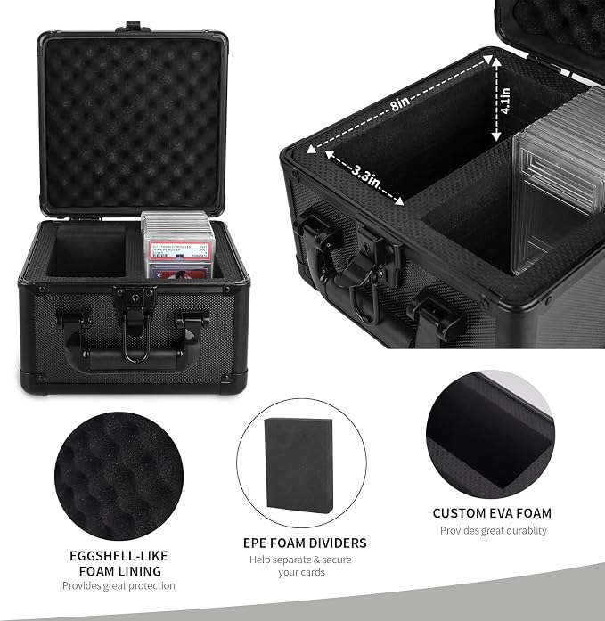 KAGSWAMO Graded Card Storage Box, Holds 60+ PSA Slab Card Case for Graded Cards Sports Cards, Baseball Trading Card Case Holder Fits PSA, CSG, BGS and Top Loaders - Image 4