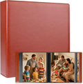 Aevdor 8x10 Photo Album, 168 Photos, Leather Cover, Brown | Large Capacity, Side-Loading Clear Pockets, Vertical 8x10 Layout, Black Inner Pages, Wedding, Travel, Baby & Family Memories by Aevdor