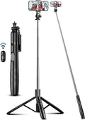 71" Phone Tripod & Selfie Stick, All in One Extendable Cell Phone Tripod with Wireless Remote, Tripods Stand for iPhone & Travel Selfie Stick 360° Rotation Compatible with iPhone Android, Camera by SelfieShow