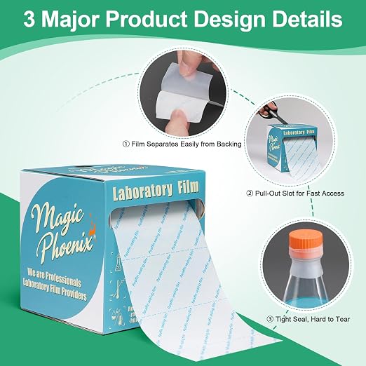 Lab Sealing Film Sheets, 1.2 inches (3cm) × 4 inches (10cm) (100pcs), Pre-Cut Plastic Wrap in Hard Case for Petri Dishes, Labware, Cryo Storage, Plant Grafting (BM-PSF-03) - Image 4