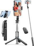 Selfie Stick, 41'' Extendable Phone Tripod Stand with Phone Holder & Detachable Remote, 360° Rotation Selfie Stick Tripod for Cell Phone Compatible with iPhone, Android, Samsung by QIRITA