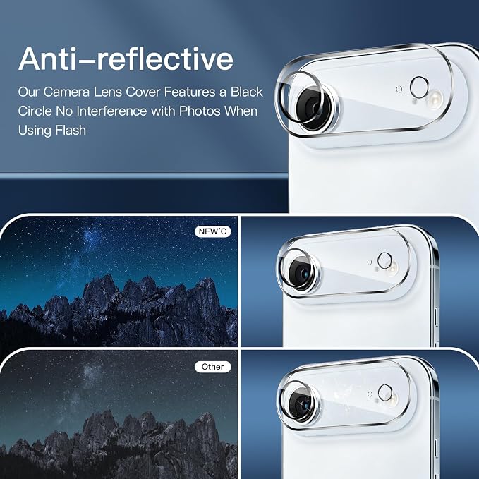 NEW'C 3x Privacy Screen Protector for iPhone Air (6.5 inches)+ 3x Camera Lens Protector, Sensor Protection, Case Friendly Tempered Glass Film, Ultra Resistant, Easy installation tool included - Image 5