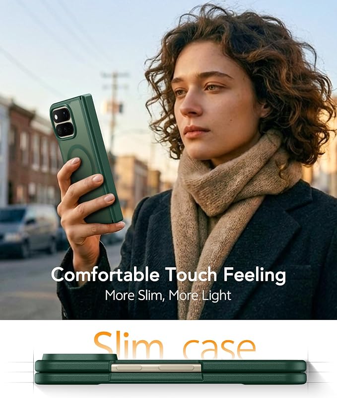 FNTCASE for Google Pixel 11 Pro Fold Case, Hinge Protection, Translucent | Fit for Magsafe, 18FT Military Grade Drop Proof, Protective Tough Phone Cover, Anti Slip, Matte, Green - Image 6