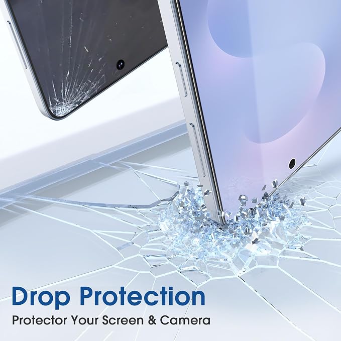 amFilm OneTouch for Samsung Galaxy S25 Edge Screen Protector Tempered Glass | Auto-Alignment, 30s Install, Bubble Free, Scratch & Drop Protection, HD Clear, Camera Lens Protector, 2+2 Pack (S25E-6.7'') - Image 5