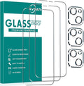 3+3 Pack Glass Screen Protector for iPhone 14, 6.1 Inch | Camera Lens Protector, HD Clear Tempered Glass Film, Anti-Scratch, Bubble Free, Case-friendly by AVOAR