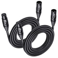 Cable Matters 2-Pack Premium XLR to XLR Cable, Microphone Cable, M-F, 15ft | Mic Cable, Male to Female, 21 AWG Oxygen-Free Copper (OFC), Black by CableMatters
