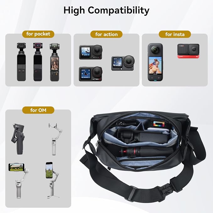 UTEBIT Carrying Case for DJI Osmo Pocket 3 Creator Combo Accessories | Portable Travel Storage Carry Bag, Large Capacity Protective Handbag All in One Gadget Storage Bag for Pocket 3 Accessories - Image 5