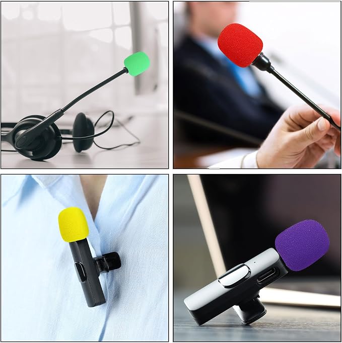 20 Pack Mini Headset Mic Foam Covers,Small Microphone Windscreens Headset for Noise Reducing Foam Protection Studio Recording Accessories Lapel and Lavalier Microphones - Image 6