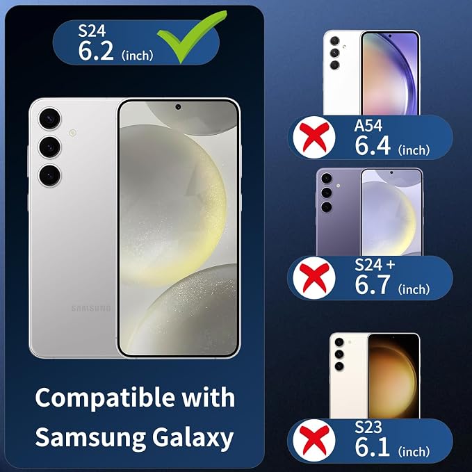 3 Pack Dengduoduo Camera Lens Protector for Samsung Galaxy S24, Tempered Glass Camera Protector Back Lens Cover, Ultra HD, 9H Hardness, Anti-Scratch, Case Friendly, Easy to Install [No Affect on Night Shots] - Image 2