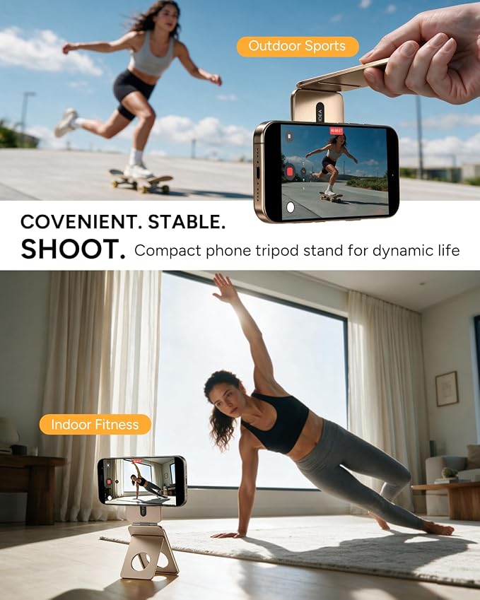 1ST IDEA for MagSafe Tripod Stand Ultra-Thin 0.23" | Aluminum Alloy Magnetic Tripod for iPhone, Flexible 20x Magnet Phone Stand Gift Accessories for Women Men for iPhone 17 16 15 14 13 12 Series - Image 6