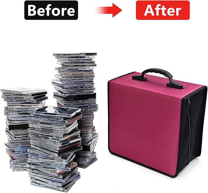 alavisxf xx CD Case, 432 Capacity Nylon Heavy Duty Organizer Wallet for Car | CD DVD Binder, Portable Handle, Zipper Closure, Anti-Slip Sleeves, Movie Media Disc Storage, for Home Office Travel - Image 3