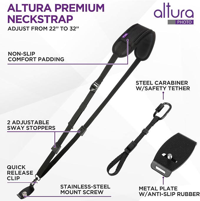 Altura Photo Camera Strap with Quick Release & Safety Tether - Camera Strap for Photographers for Sony, Nikon, & Canon - Image 7