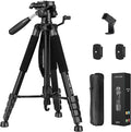 JOILCAN 74" Tripod for Camera Phone Video Recording Photography | Heavy Duty, Professional Travel Tripod, with Phone Clip and Carry Bag, Compatible with DSLR Canon iPhone, Max Load 15 LB by JOILCAN