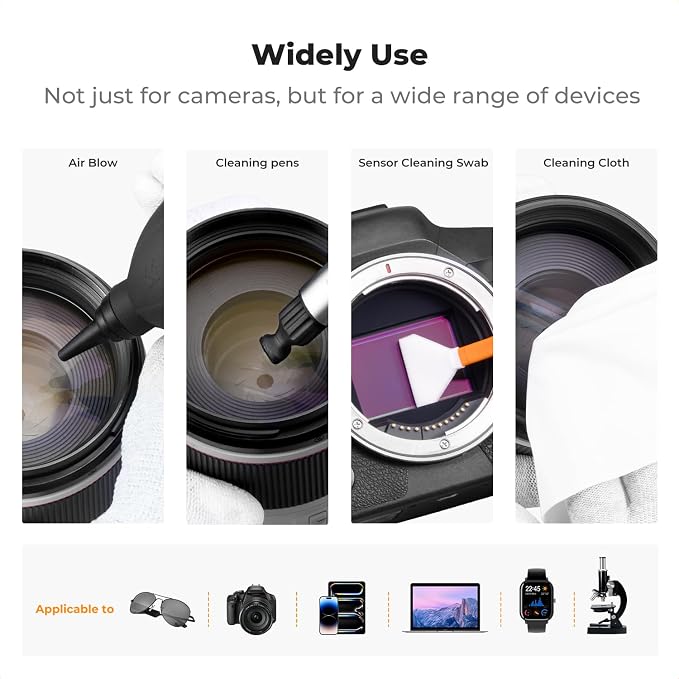 K&F CONCEPT 32-in-1 Pro Camera Cleaning Kit for Professional Photographers | Replaceable Lens Pen, Safe For Devices, Fast Dry Wipes Remove Oil And Streaks, Portable, Multi Tools, Storage Bag, MK05 - Image 8