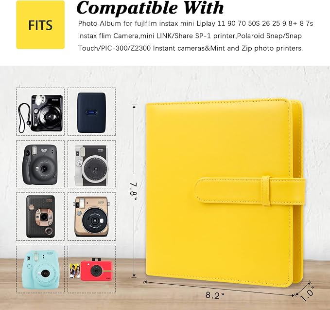 256-pocket Instant Photo Album for Fujifilm Instax mini Photo Yellow | Album Book for PoIaroid Instant Camera, for Wedding Anniversary Birthday Travel Memories, Keep Your Unique Memories Safe - Image 4