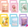 12 Pack Pastel Magnetic Picture Frames 4x6 - Macaron Soft Tones Minimalist Magnet Photo Borders for Refrigerator, Locker, Classroom & Office Decor - Open Face Aesthetic Home Accessories by Mindoub