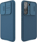 Mangix Galaxy S22 Plus Case with Camera Cover,S22 + Slim Fit Thin Polycarbonate Protective Shockproof Cover with Slide Camera Cover, Upgraded Case for Samsung Galaxy S22 + / Plus (Blue) by Mangix