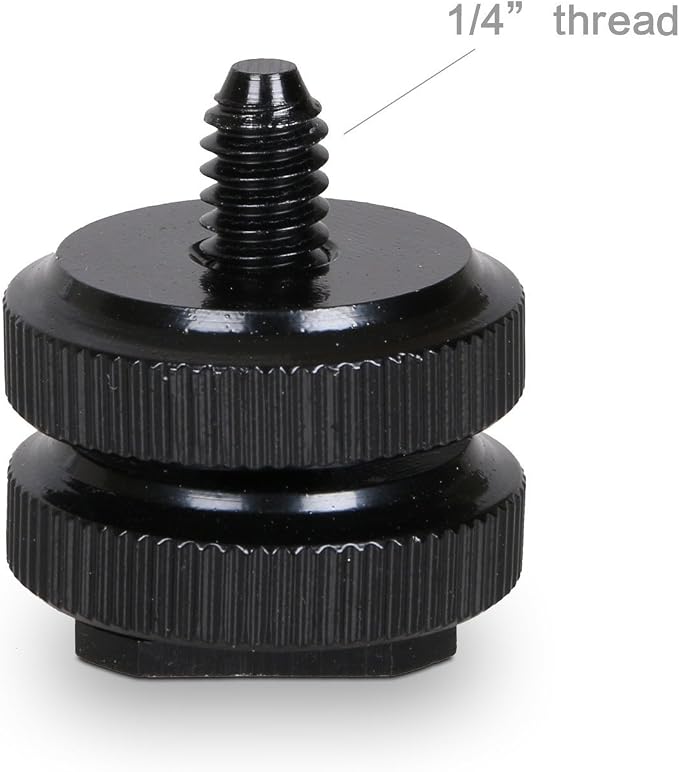 Anwenk Camera Hot Shoe Mount Adapter Flash Shoe Mount to 1/4"-20 Tripod Screw Adapter, 2X Hot Shoe Adapter + 2X Cold Shoe Adapter Combo Pack, 4 Pack - Image 6