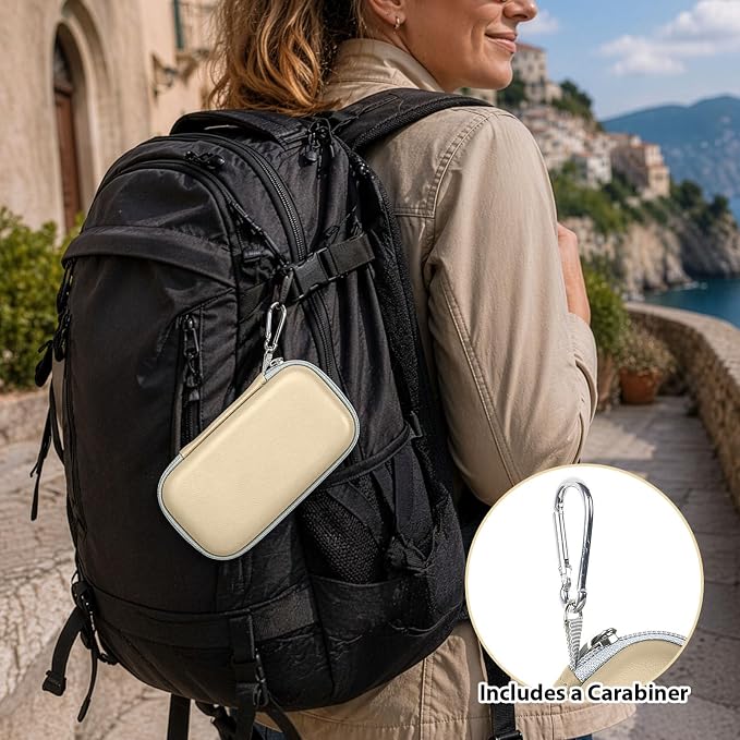 Film Camera Case for Kodak EKTAR H35 H35N Half Frame Film Camera | Camera and 35mm Film Rolls Storage, Mesh Pocket for Small Accessories, Travel and Home Organization; Slim, Beige, Case Only - Image 7