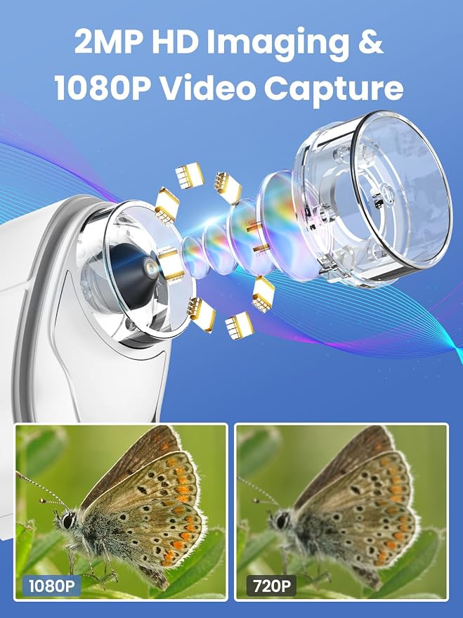 Microscope for Kids, 2.4 Inch Digital Microscope with 1000X Magnification, Handheld Camera Mini Pocket Magnifying Glass, Educational Toys for Ages 3+, White - Image 2