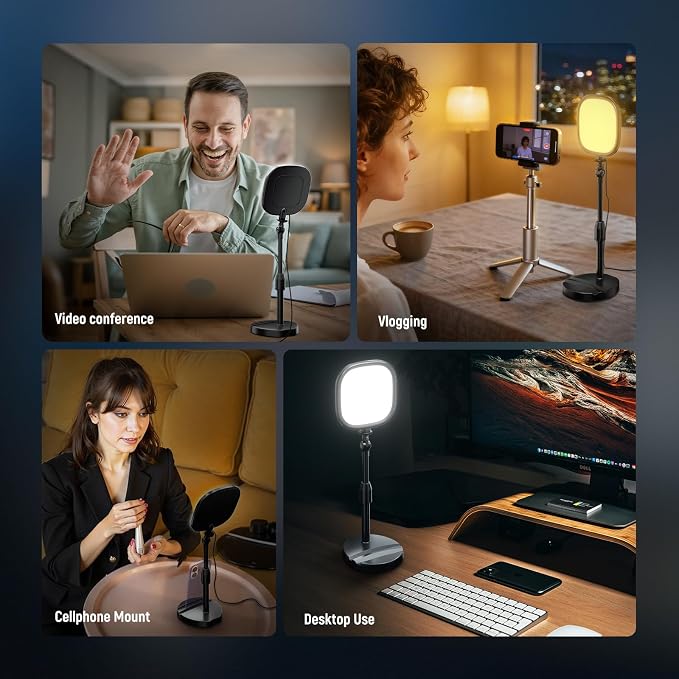 NEEWER Basics 5" Full Screen LED Ring Light with Stand for Desk Video Calls, CRI95, 10W Bi Color Edge Lit Zoom Conference Lighting for Computer Laptop Webcam Phone Streaming Recording, NL10 - Image 7