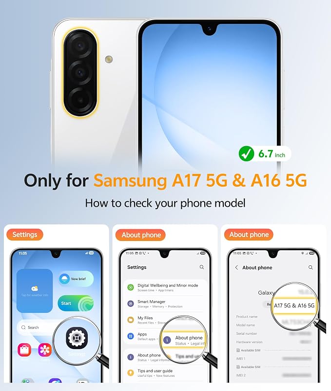 FNTCASE for Galaxy A17/A16 5G Phone Case, Fit for Magsafe, Screen Protector | Translucent Matte, 14FT Military Grade Drop Protection, Slim Shockproof Protective, for Samsung A 17 A 16 Cover, Ice Blue - Image 2