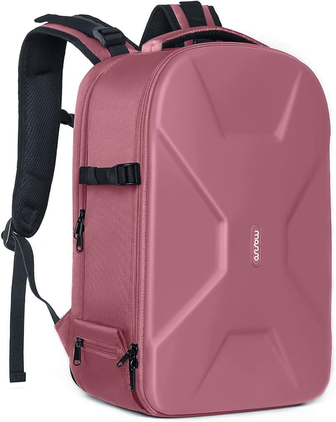 MOSISO Camera Backpack, DSLR/SLR/Mirrorless Photography Camera Bag | 15-16 inch Waterproof Hardshell Case with Tripod Holder&Laptop Compartment Compatible with Canon/Nikon/Sony, Dusty Rose by MOSISO