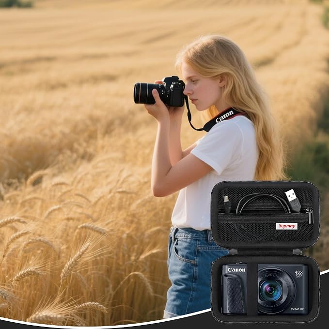 Carrying Case for Canon PowerShot SX740 HS, SX730 HS Camera, Black | SX720 HS, SX620 HS, G7 X Mark III, G7 X Mark II Digital Camera, Storage Holder Travel Bag with Mesh Pocket for Battery Pack - Image 8