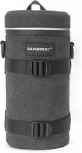 Camera Lens Case Lens Bag Compatible (4.33" x 9.25"(Canvas, Black)) by XAMOREST