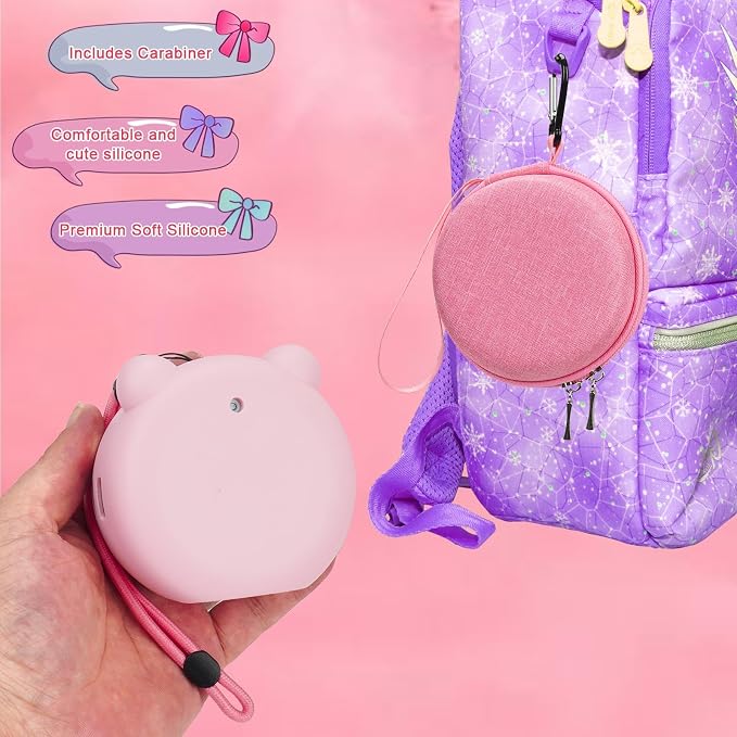 YouKnow Travel Case and Silicone Cover Compatible with Punirunes Interactive Toy Digital Pet, with Full Coverage PET Clear Film (Silicone and Carrying Case) (Pink) - Image 6