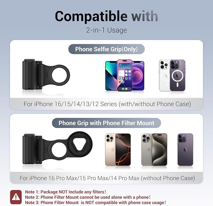 JJC 67mm Magnetic Filter Adapter with Phone Camera Grip Kit, Compatible with iPhone 16 Pro Max 15 Pro Max 14 Pro Max, with Remote Control & 1/4” Tripod Screw for Vlogging Video Recording Filmmaking - Image 3