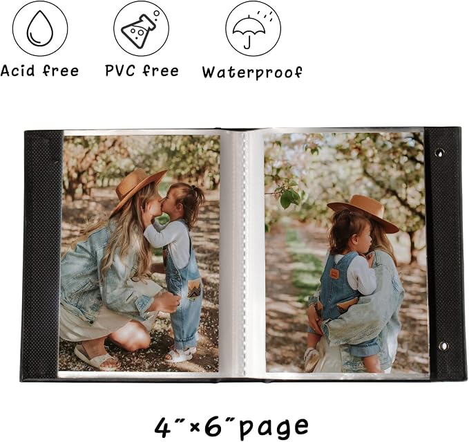 Small Photo Album 4x6, Pack of 2 Leather Photo Book, Each Mini 26-Page Album Holds 52 Photos, Art Presentation Folder for Postcards & Picture Storage - Image 5