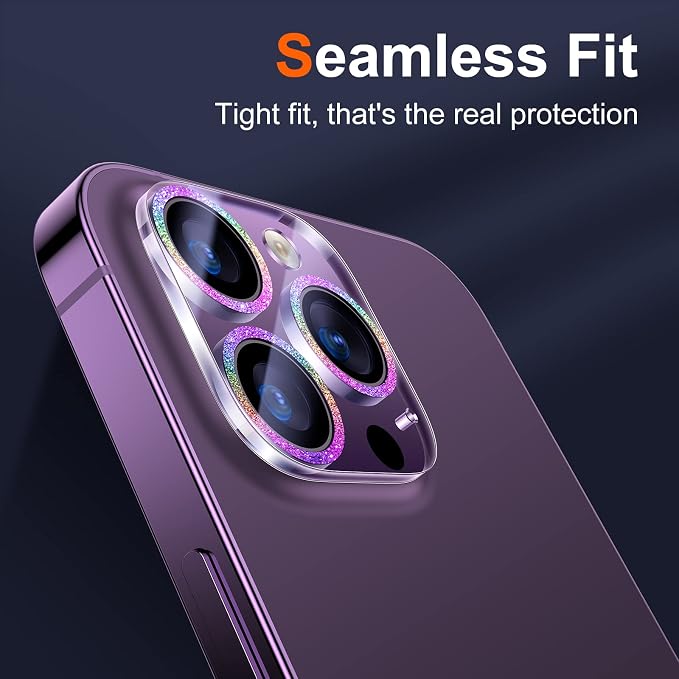 UniqueMe 3 PK for iPhone 14 Pro Max/14 Pro Camera Lens Protector-Colorful | Tempered Glass, Case Friendly, Scratch-Resistant, Night Shooting Mode - Image 8