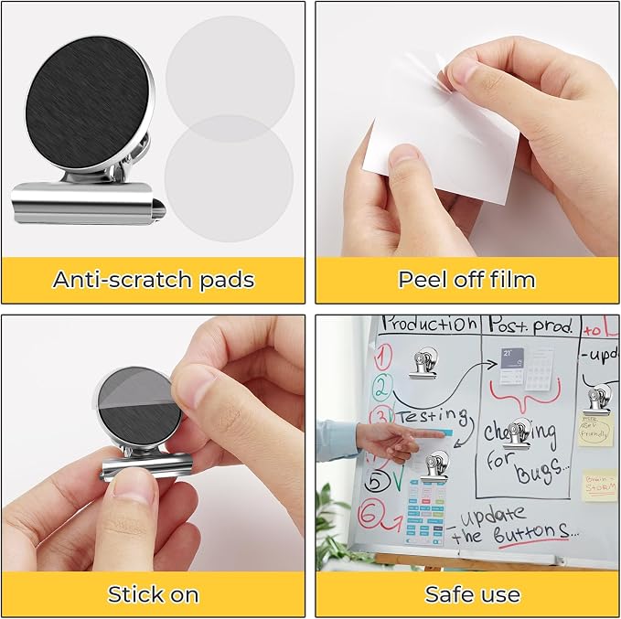 20 Pack Fridge Magnet Refrigerator Magnets, Strong Magnetic Clips, Heavy Duty Clip Magnets for Photo Displays, Whiteboard Magnets for Home, Office, Classroom, Job Ticket Holders - Image 4