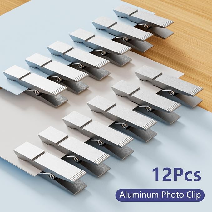 Grid Wall Hooks Clips, 12pcs Gridwall Accessories Oil Painting Sign Panel Hanging Display Siding Clips for Retail Art Exhibition Workspace Organization Storage Displays (Silver) - Image 7