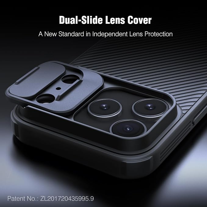Nillkin Camshield Case for iPhone 17 Pro Case, [Built-in Dual Camera Cover][Slim Profile] [Military Grade Drop Protection] Shockproof Bumper iPhone 17 Pro Case 6.3 inch 2025 Black - Image 2