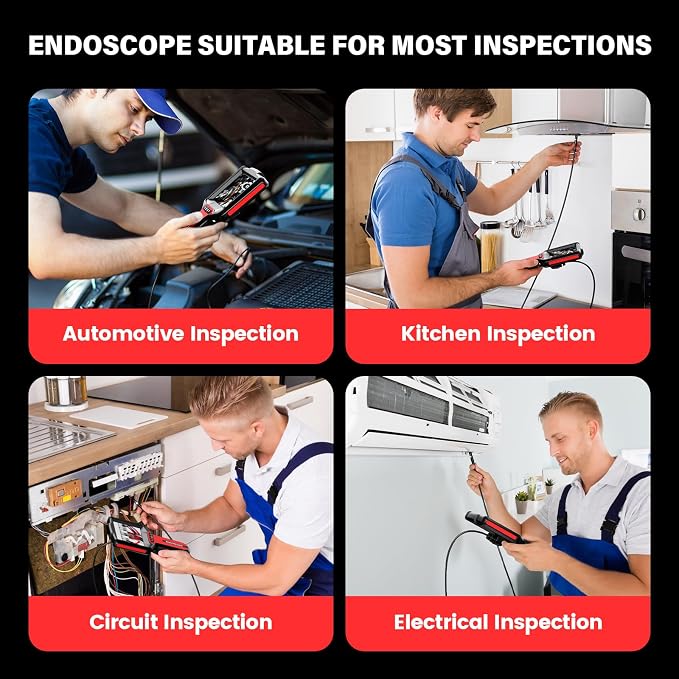 Endoscope Camera with Light: 5" 1080P HD Dual-Lens Inspection Borescope Camera for Sewer - 16.4ft Waterproof Industrial Endoscope - Flexible Snake Bore Scope for Plumbing Automotive - Image 7