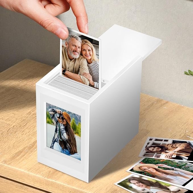 Acrylic Polaroid Picture Frame and Photo Storage Box With magnetic sliding cover for Instax Mini Polaroid Film, 2x3 Instax Frame, Wedding Guest Book Alternative for Reception Graduation Gift - Image 7