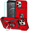 HNHYGETE for iPhone 12 Pro Max Case with Screen Protector: [Military Grade 20ft. Drop Tested] Slide Camera Cover Ring Shockproof Protective Phone Case for - iPhone 12 Pro Max (Red) by HNHYGETE