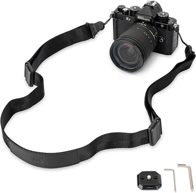 JJC DSLR Camera Neck Strap with Patented Quick Release Buckles, Universal Adjustable Camera Shoulder Sling Strap for Canon Nikon Sony Fujifilm Olympus Pentax DSLR SLR Cameras (Black) by JJC