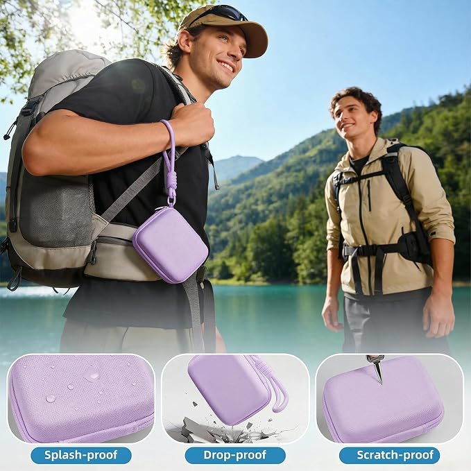 Digital Camera Case Compatible with VAHOIALD FHD 1080P/ for CAMKORY Digital Point and Shoot/for KODAK PIXPRO FZ45-BK 16MP Vlogging/for IWEUKJLO/for Nsoela, Holder for SD Card More (Purple) - Image 6