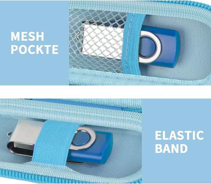 USB Flash Drive Case, SD Card/Thumb Drive/Memory Cards Holder, Bag Only | SDXC/SDHC Storage, Electronic Accessories Organizer for SanDisk / for Samsung, for Students/IT/Office/School/Travel,LightBlue - Image 4