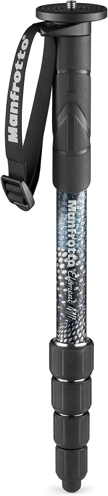 Manfrotto Element MII MMELMIIA5BK, Lightweight 5-Section Aluminium Travel Camera Monopod, with Wrist Strap, Rubber Grip, Twist Locks, Load up 15kg, for Compact Cameras, Mirrorless, DSLR, Black by Unknown