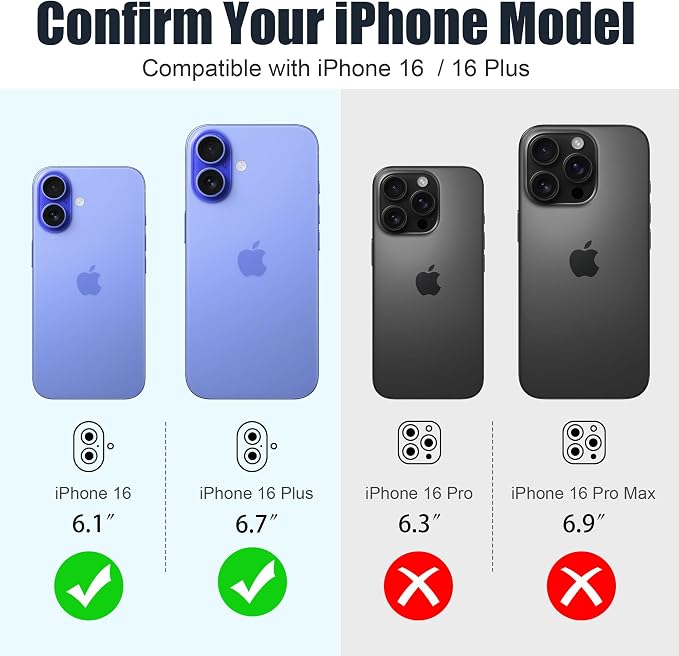 AGVEE 3+3 6 Pack for iPhone 16/16 Plus Camera Lens Protector Cover | Individual Bling Diamond & Bling Glitter Sparkle Cute Gem Metal Ring, 9H Tempered HD Glass - Image 2