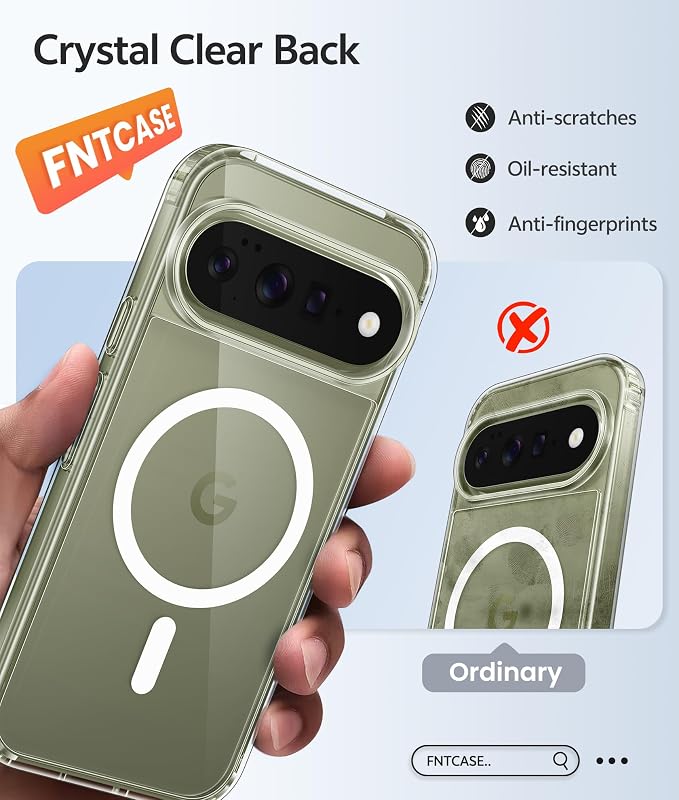 FNTCASE for Google Pixel 11 Pro XL Case, Fit for Magsafe, Screen Protector | Anti Yellowing Magnetic Back, 14FT Military Grade Drop Protection, Shockproof Protective Phone Cover, Transparent - Image 6