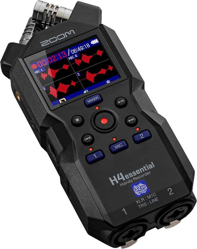 Zoom H4essential New H4n 4-Track Recorder with Ritz Gear Professional Video, Cinema and Broadcasting Shotgun Microphone for Indoor & Outdoor Film, Interview & Studio Complete Recording Kit (Black) - Image 3