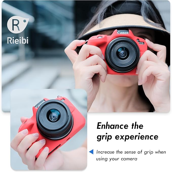 Rieibi EOSR50 EOS R50 Case, Soft Silicone Protective Case for Canon EOS R50 EOSR50 Vlogging Camera, Lightweight EOS R50 Camera Case Grip Cover Body Skin - Red - Image 7